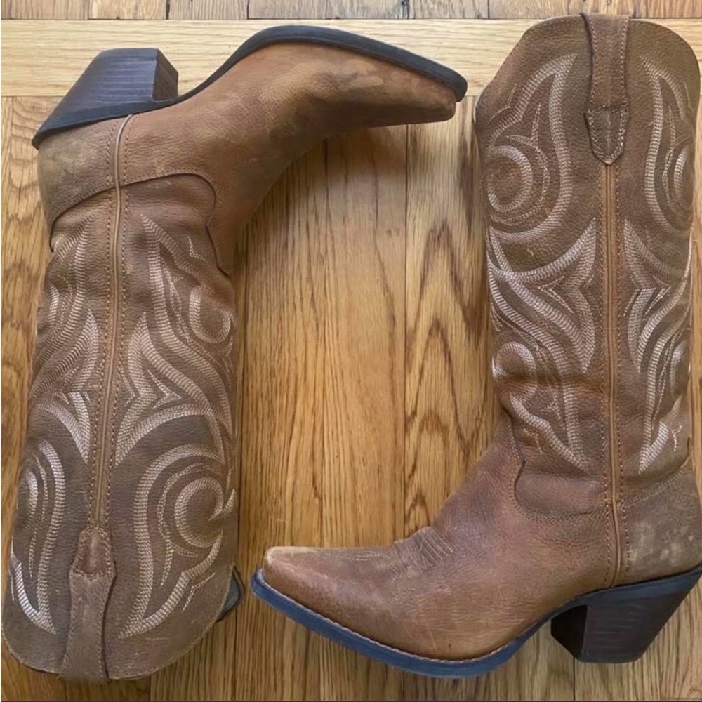 Durango Tan Heeled Western Boots